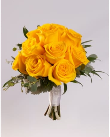 12 Yellow Rose Hand Tied Bouquet Bouquet