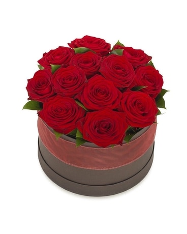 Hat Box Roses Flower Arrangement