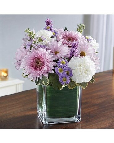 Healing Tears Lavender and White Flower Arrangement