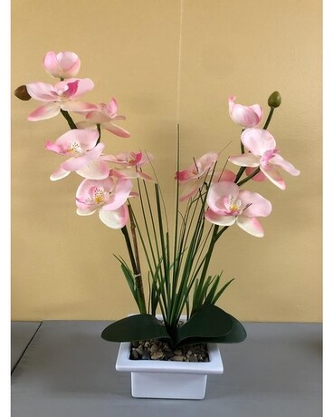 Artificial Double Pink Orchid Plant Specialty Arrangement