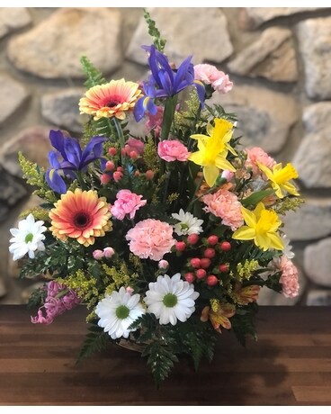 Just peachy Basket Arrangement