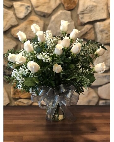 white roses 2 doz. Flower Arrangement