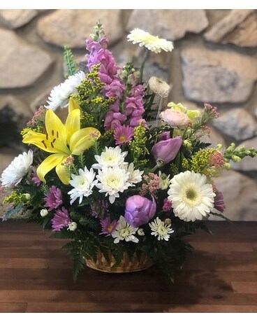 Lavender Love Basket Arrangement
