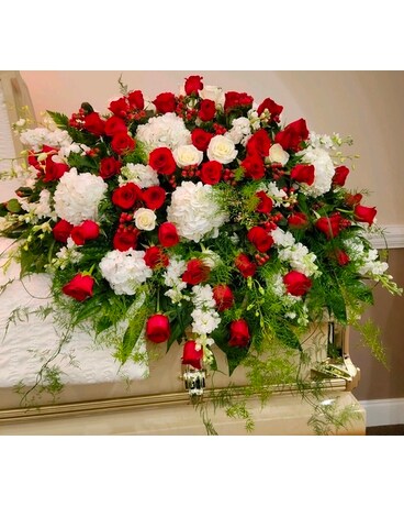 J3 Funeral Casket Spray Flowers