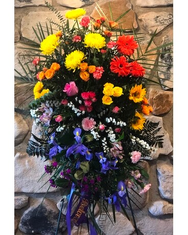 Rainbow of colors Funeral Arrangement