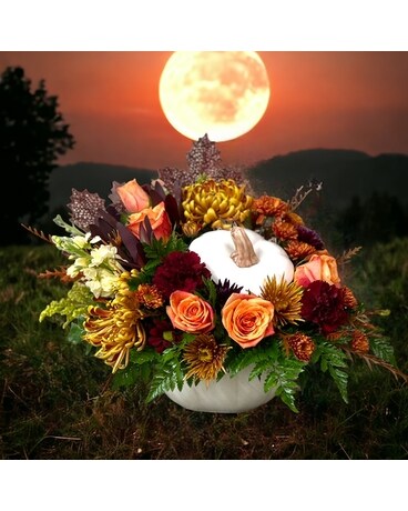 Haunted Pumpkin Flower Arrangement