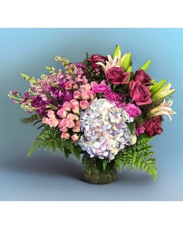 Purple Illusion Basket Arrangement