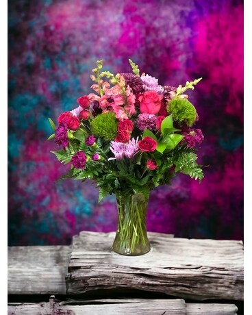 Raspberry Ripple Basket Arrangement