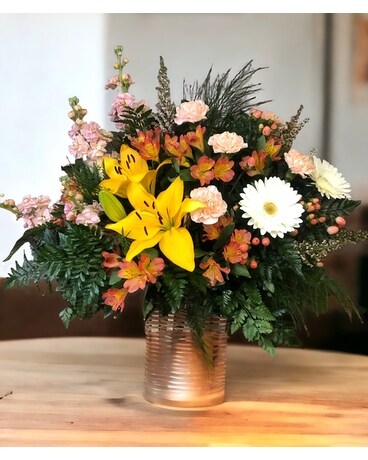 Amber Glow Flower Arrangement