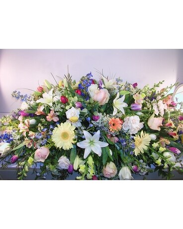 Casket spray Colorful Mix Flower Arrangement