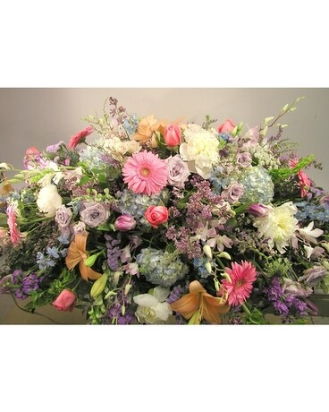 Casket spray- Pastels Flower Arrangement