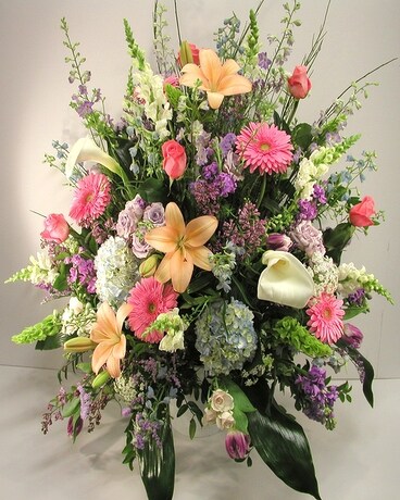 Sympathy Arrangement- Pastels Flower Arrangement