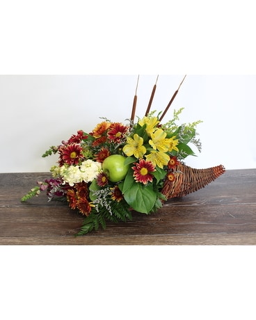 Overflowing Cornucopia Flower Arrangement