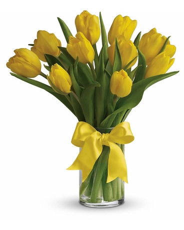 Sunny Yellow Tulips Flower Arrangement