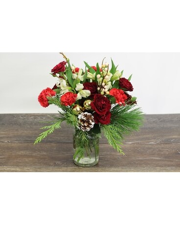 Merry Mason Jar Flower Arrangement