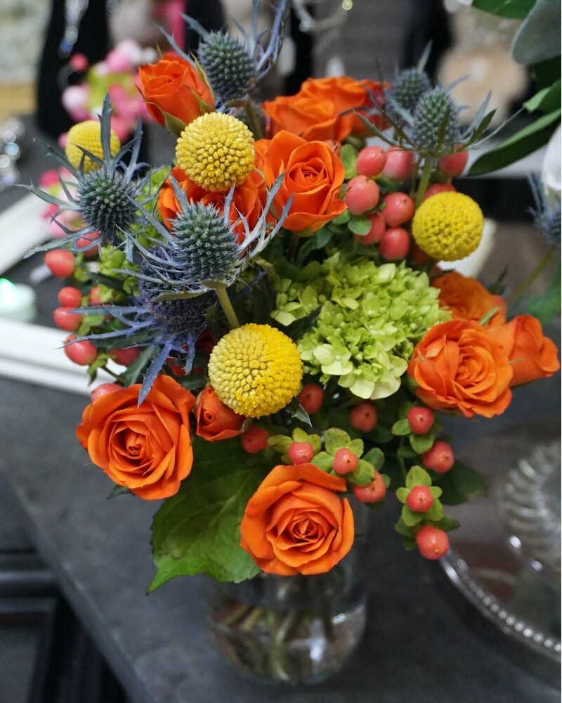 Craspedia & Rose Tussie Mussie in Allentown PA - Phoebe Floral