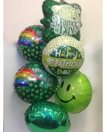6 Balloon Bouquet size,  inches height and  inches wide.