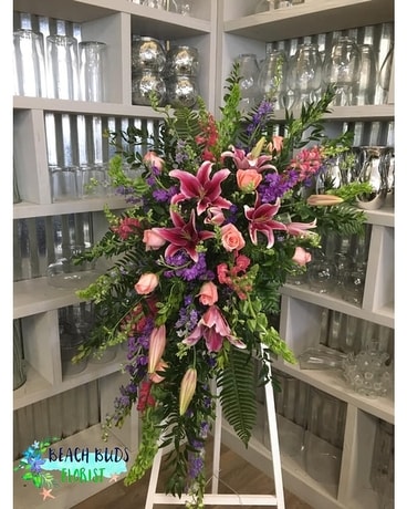 rainbow blooms Sympathy Arrangement