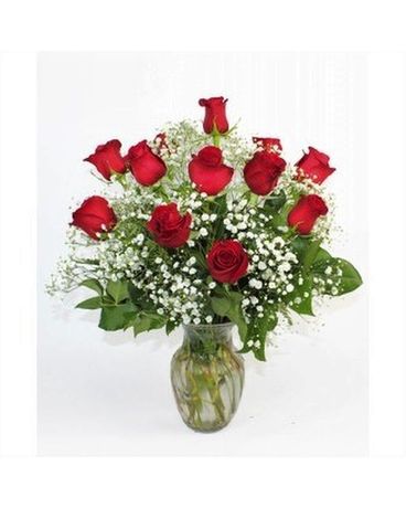 Deluxe Dozen Roses Flower Arrangement