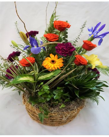 Thoughts and Prayers Flower Basket Flower Arrangement