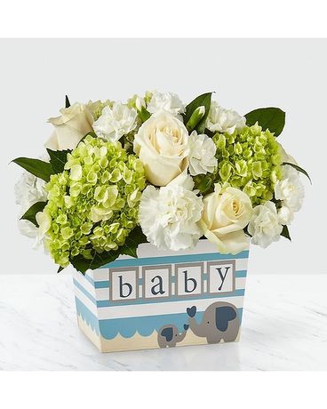 Welcome Baby Boy Flower Arrangement