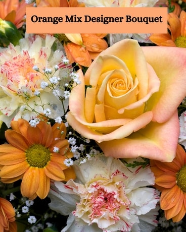 Orange Mix Designer Bouquet Flower Arrangement