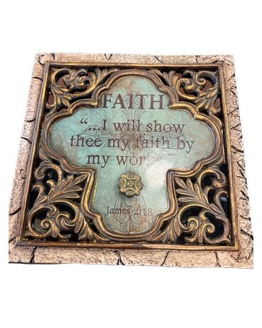 Faith Plaque Flower Arrangement