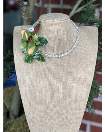 Silk Corsage on Rhinestone Necklace–1027 Corsage