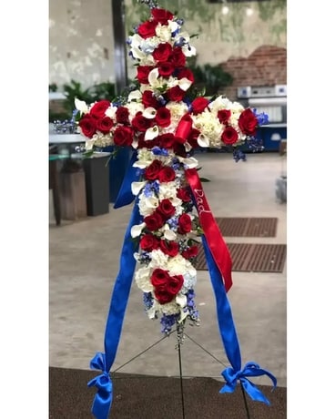 Beautiful Cross- 8155 Funeral Arrangement