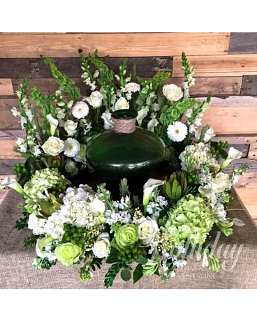 White Urn Surround – 2341 Funeral Arrangement