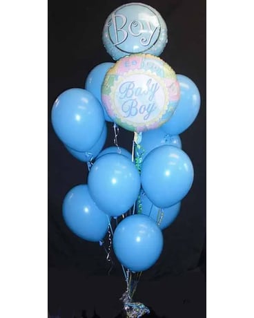Baby Boy Balloon Cluster Flower Arrangement