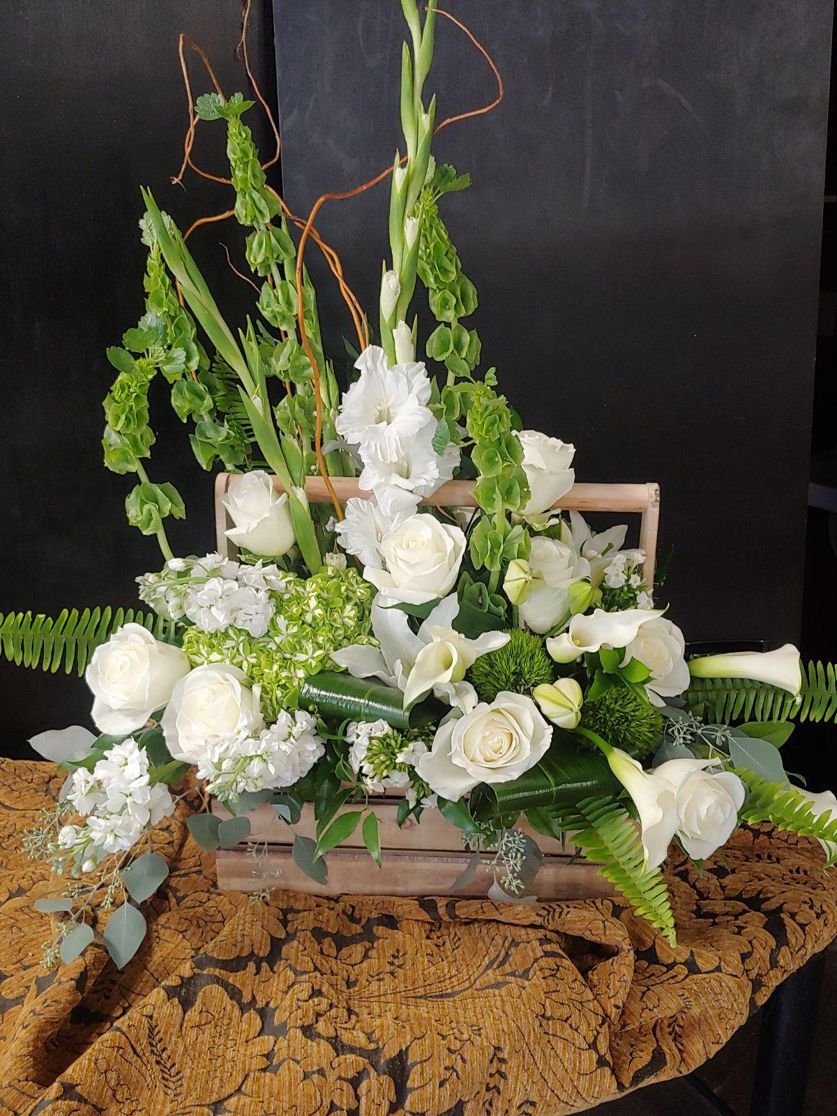 White and Green Elegant Flower Arrangement