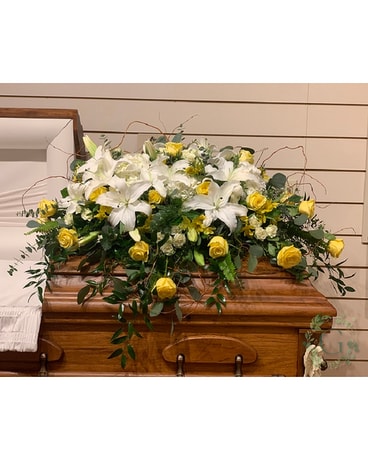 Our Sunshine Casket Spray Funeral Casket Spray Flowers