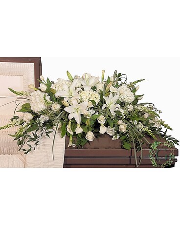 Pure Love (Deluxe Pictured) Funeral Casket Spray Flowers