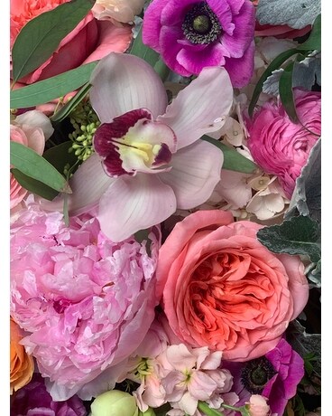 Designers Choice Feminine Mix Casket Spray Funeral Casket Spray Flowers