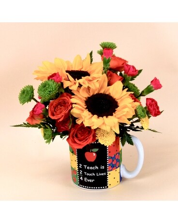 McShan Honoring Teachers Mug Flower Arrangement