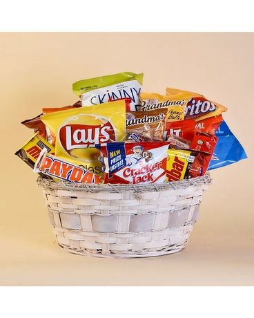 McShan Snack Basket Flower Arrangement
