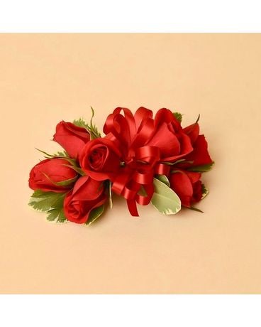 McShan Just Mini Red Roses Corsage Flower Arrangement