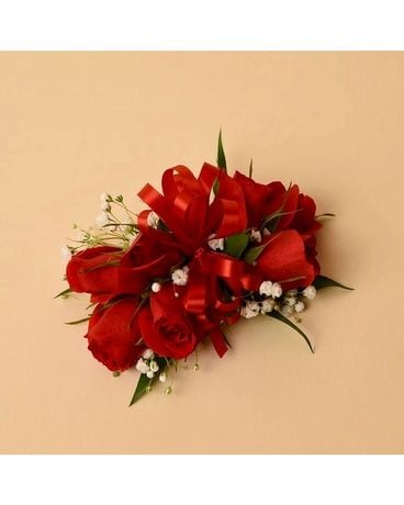 McShan Mini Red Rose Corsage Flower Arrangement