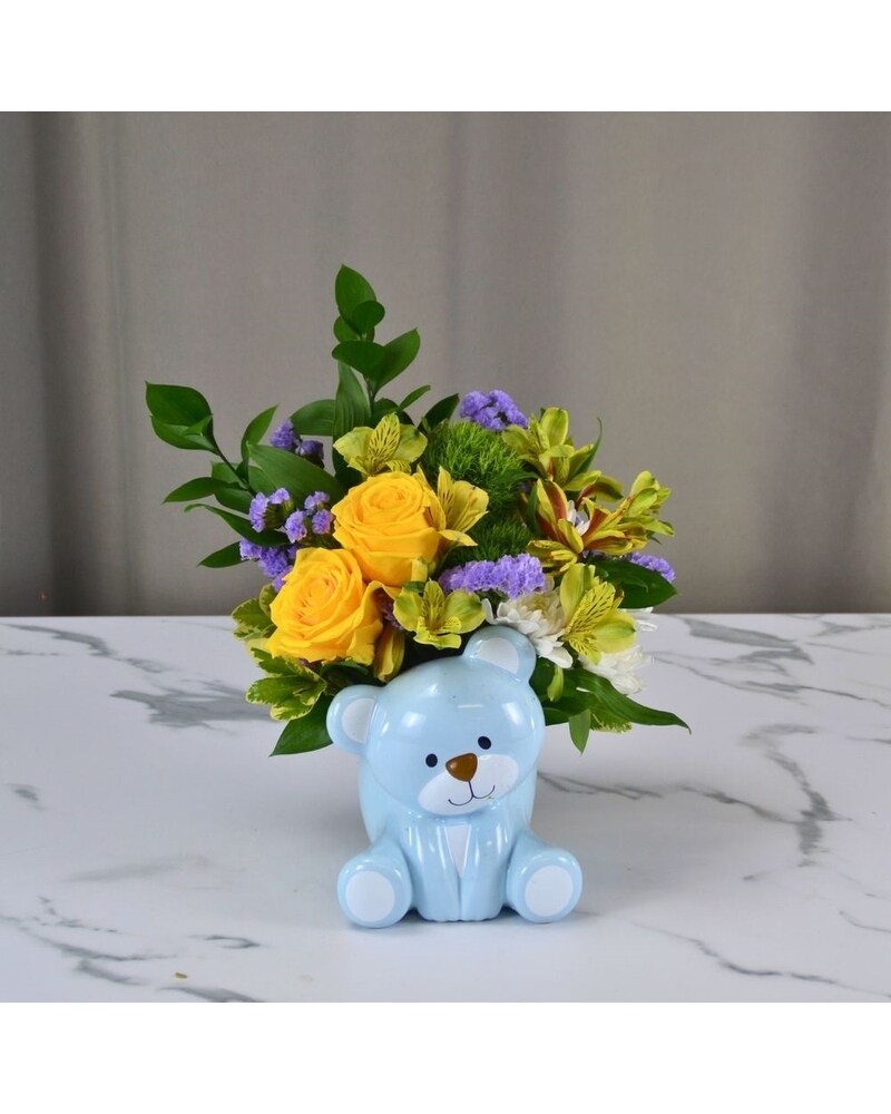 Teleflora's Joyful Blue Bear in Dallas TX - McShan Florist