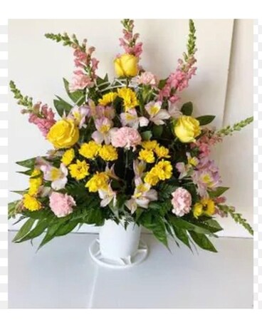 Loving memory - pink and yellow Flower Arrangement