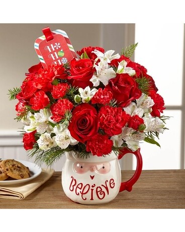 Christmas Santa mug Flower Arrangement