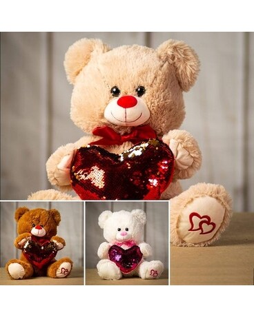 Sparkle Sequin Heart Bear Gifts