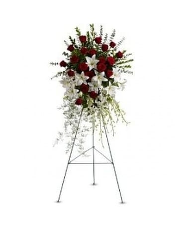 Lily and Rose Tribute Spray Flower Arrangement