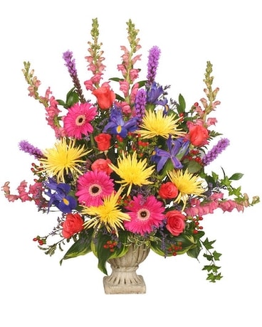 COLORFUL CONDOLENCES TRIBUTE FUNERAL FLOWERS Sympathy Arrangement