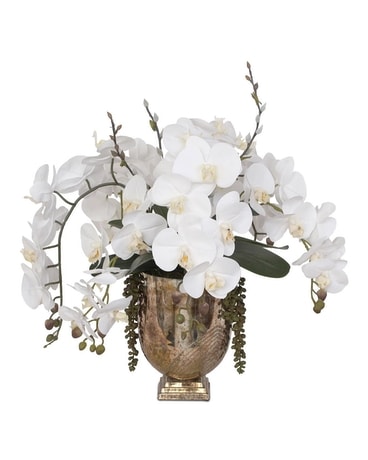 Granbury Flowers & Gifts - White Orchid in Antique Gold Custom product