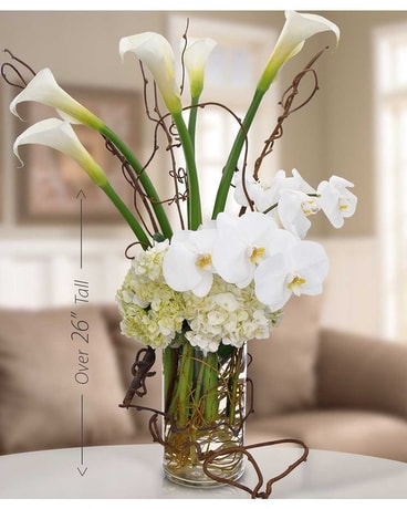Granbury Flowers & Gifts - White Linen Flower Arrangement