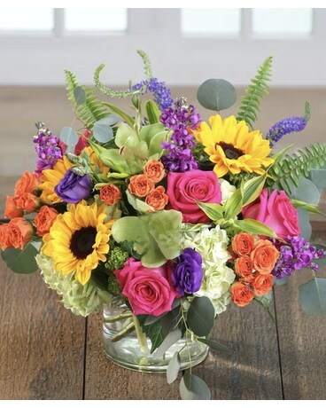 Granbury Flowers & Gifts - Rainbow Connection Flower Arrangement