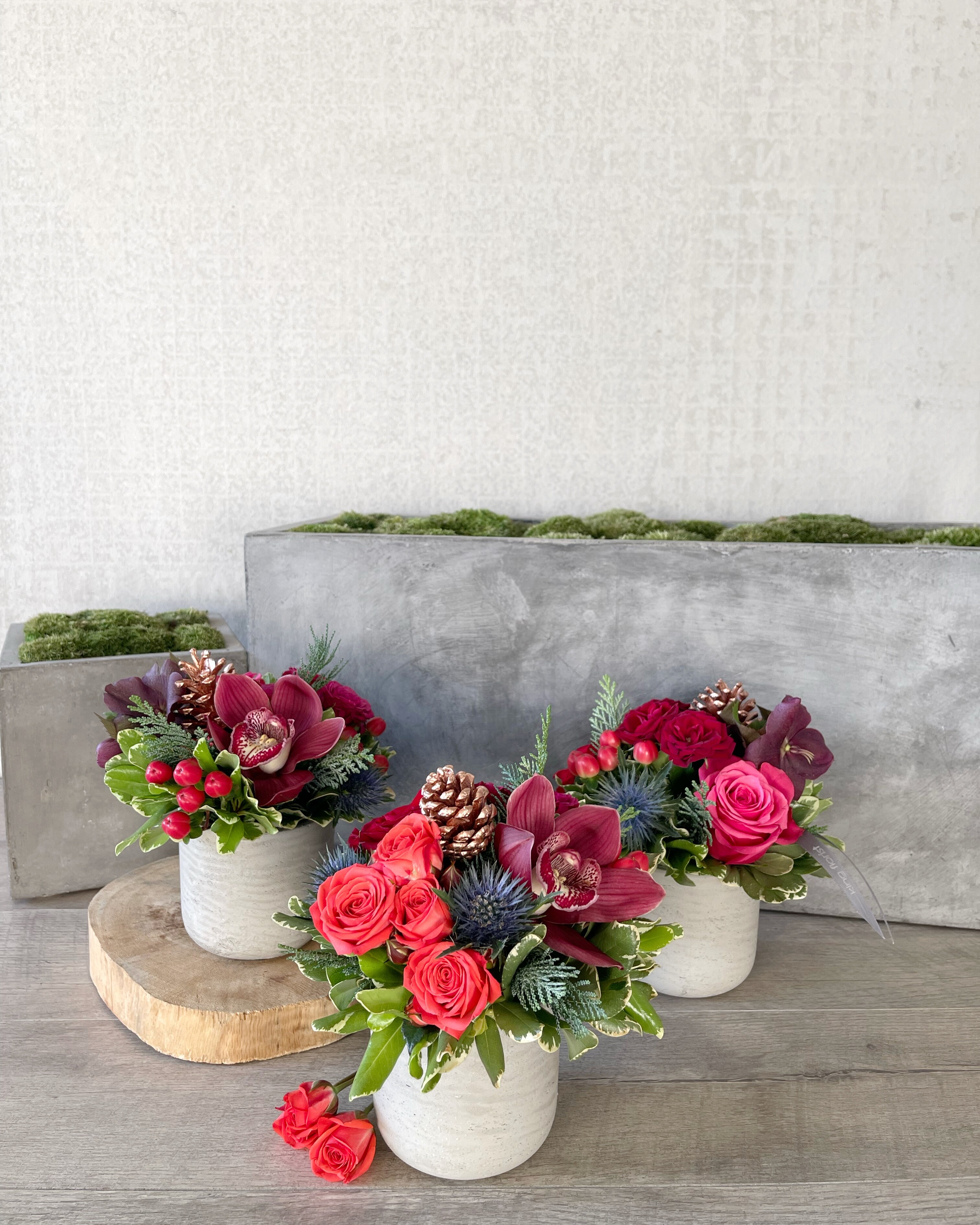 Holiday Cheer Trio Flower Arrangement