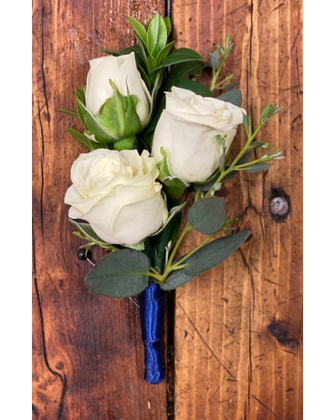 Rosette Blue Boutonnière Boutonniere